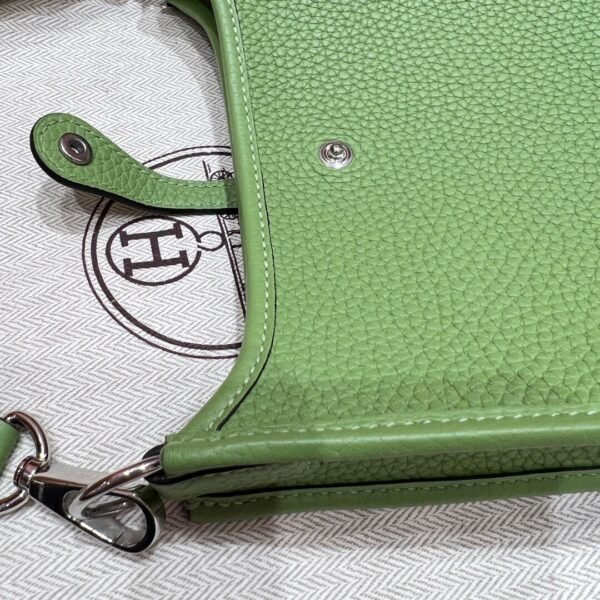 3I Vert Criquet Mini Evelyne 17CM Tc Leather Silver Hardware Full Handmade