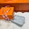 08 Bleu Pale Mini Evelyne 17CM Tc Leather Silver Hardware Full Handmade
