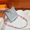08 Bleu Pale Mini Evelyne 17CM Tc Leather Silver Hardware Full Handmade