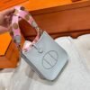08 Bleu Pale Mini Evelyne 17CM Tc Leather Silver Hardware Full Handmade