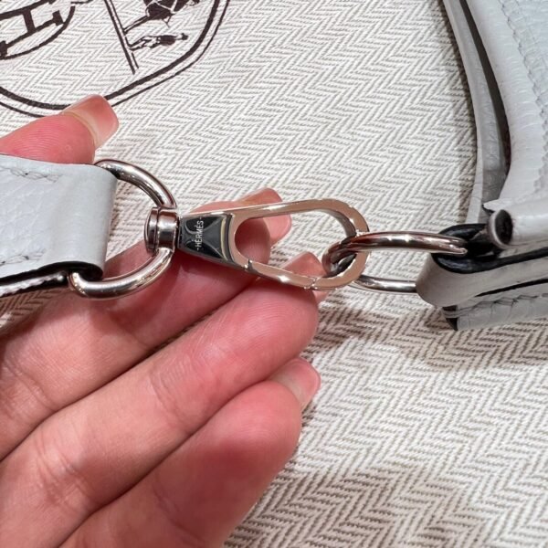 08 Bleu Pale Mini Evelyne 17CM Tc Leather Silver Hardware Full Handmade