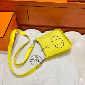 9R Lime Mini Evelyne 17CM Tc Leather Silver Hardware Full Handmade