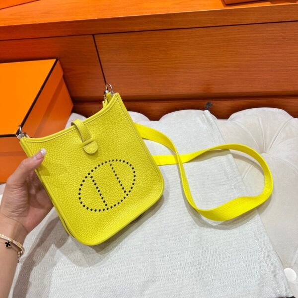 9R Lime Mini Evelyne 17CM Tc Leather Silver Hardware Full Handmade