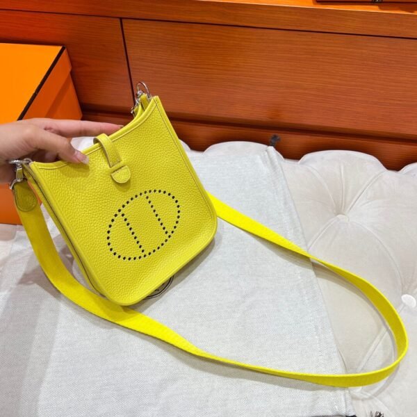 9R Lime Mini Evelyne 17CM Tc Leather Silver Hardware Full Handmade