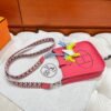 8W Rose Azalea Mini Evelyne 17CM Tc Leather Silver Hardware Full Handmade