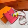 8W Rose Azalea Mini Evelyne 17CM Tc Leather Silver Hardware Full Handmade