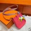 8W Rose Azalea Mini Evelyne 17CM Tc Leather Silver Hardware Full Handmade