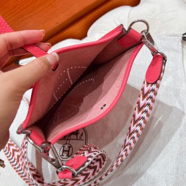 8W Rose Azalea Mini Evelyne 17CM Tc Leather Silver Hardware Full Handmade