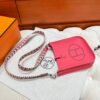 8W Rose Azalea Mini Evelyne 17CM Tc Leather Silver Hardware Full Handmade
