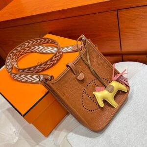 CK37 Gold Mini Evelyne 17CM Tc Leather Silver Hardware Full Handmade