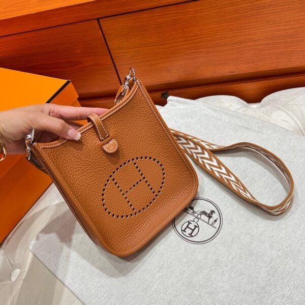 CK37 Gold Mini Evelyne 17CM Tc Leather Silver Hardware Full Handmade