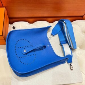 T7 Bleu Hydra Evelyne 29CM Tc Leather Silver Hardware Full Handmade