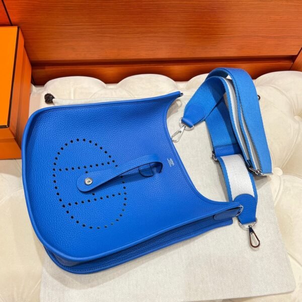 T7 Bleu Hydra Evelyne 29CM Tc Leather Silver Hardware Full Handmade