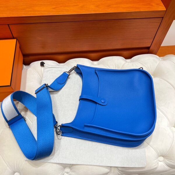 T7 Bleu Hydra Evelyne 29CM Tc Leather Silver Hardware Full Handmade