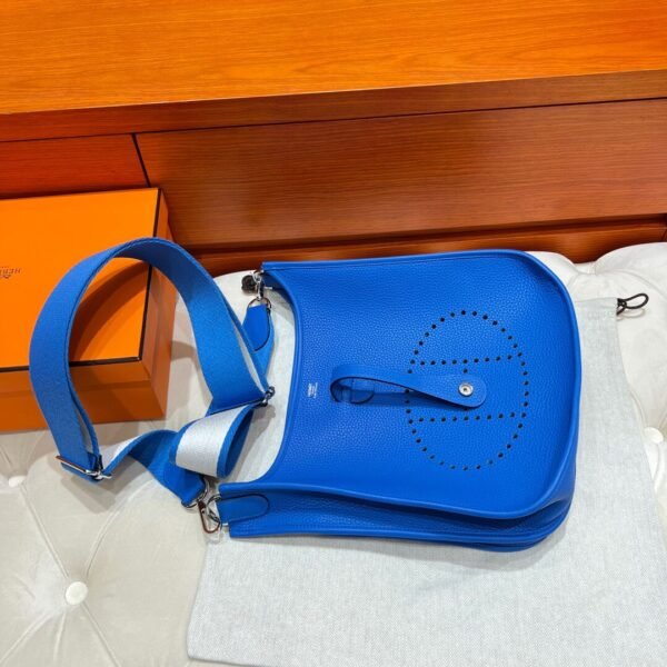 T7 Bleu Hydra Evelyne 29CM Tc Leather Silver Hardware Full Handmade