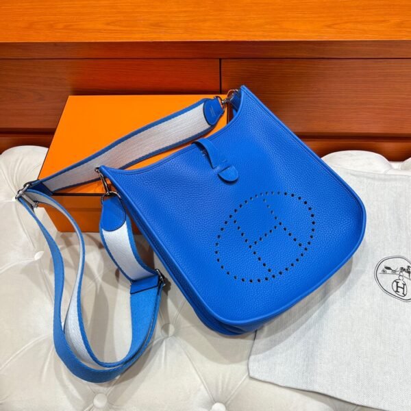 T7 Bleu Hydra Evelyne 29CM Tc Leather Silver Hardware Full Handmade