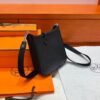 CK89 Nior / Black Mini Evelyne 17CM Tc Leather Silver Hardware Full Handmade