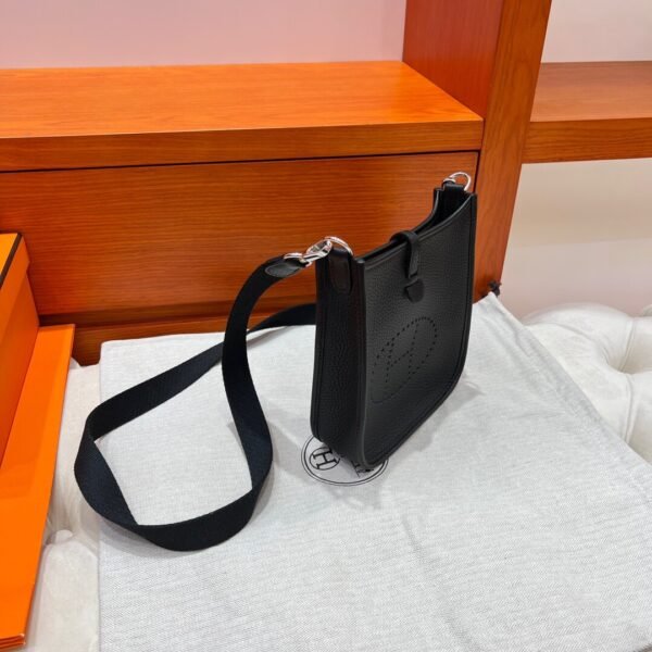 CK89 Nior / Black Mini Evelyne 17CM Tc Leather Silver Hardware Full Handmade