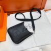 CK89 Nior / Black Mini Evelyne 17CM Tc Leather Silver Hardware Full Handmade
