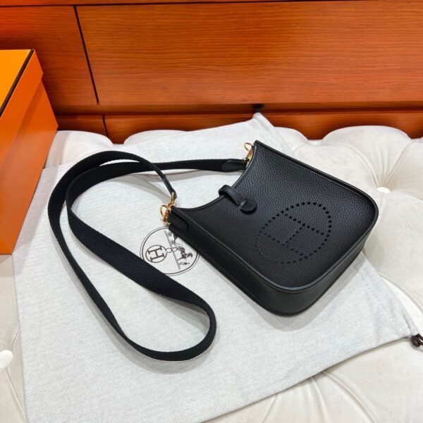 CK89 Nior / Black Mini Evelyne 17CM Tc Leather Gold Hardware Full Handmade