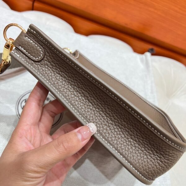 CK18 Etoupe Mini Evelyne 17CM Tc Leather Silver Hardware Full Handmade