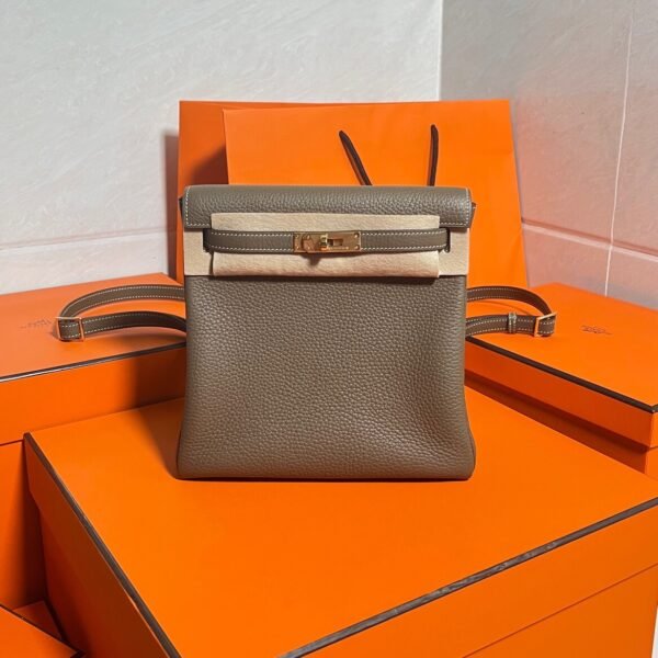 CK18 Etoupe Kelly Ado 21CM Clemence Leather Gold Hardware Full Handmade