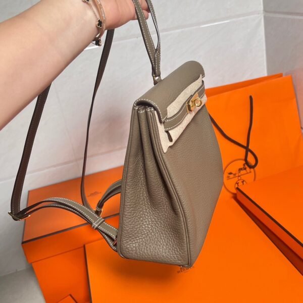CK18 Etoupe Kelly Ado 21CM Clemence Leather Gold Hardware Full Handmade