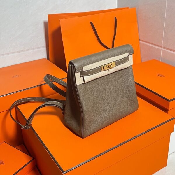 CK18 Etoupe Kelly Ado 21CM Clemence Leather Gold Hardware Full Handmade