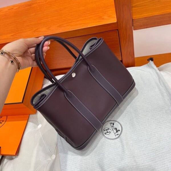 47 Chocolate Graden Party 30CM Swift Leather Silver Hardware Full Handmade